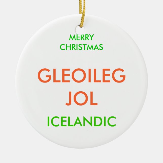 ORNAMENTO DE CERÂMICA MERRY CHRISTMAS, (Frente)