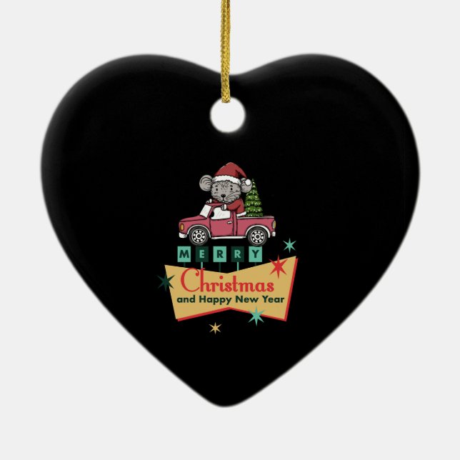 Ornamento De Cerâmica Merry Christmas and Happy New Year (Verso)