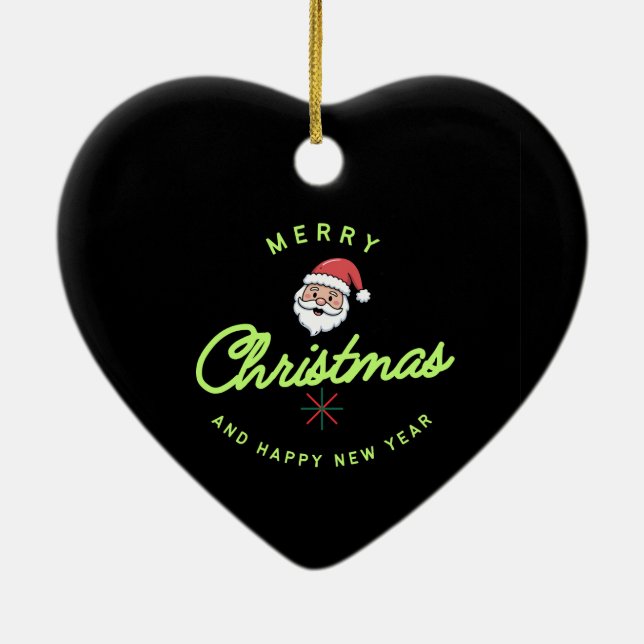 Ornamento De Cerâmica Merry Christmas and Happy New Year (Verso)