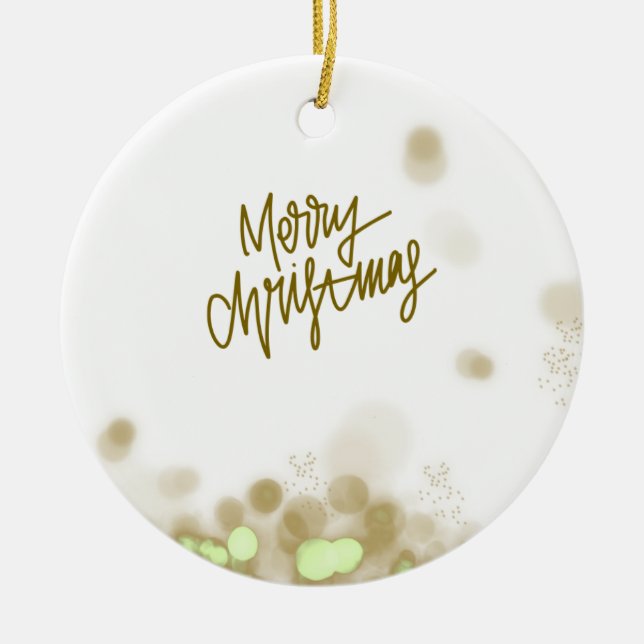Ornamento De Cerâmica Merry Christmas - Elegant Ceramic Ornament (Frente)
