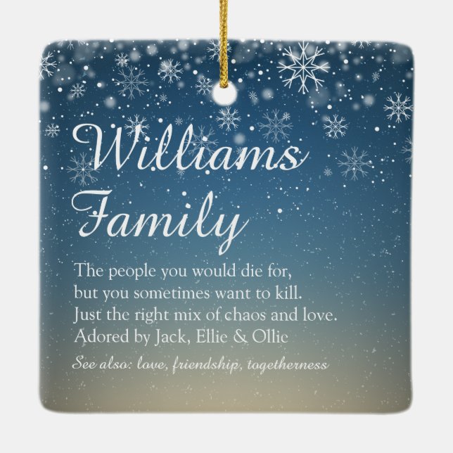 Ornamento De Cerâmica Merry Christmas Elegant Holiday Definition (Verso)