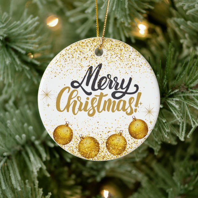 Ornamento De Cerâmica Merry Christmas Holiday Party Glitter (Árvore)