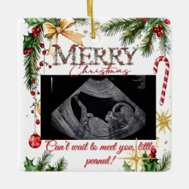 Ornamento De Cerâmica Merry Christmas Pregnancy Ultrasound