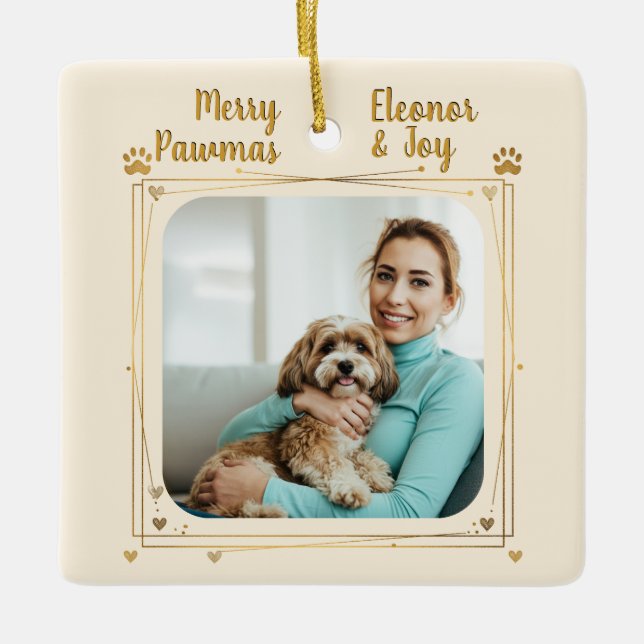 Ornamento De Cerâmica Merry Pawmas Home Is Where Paw Belongs Ceramic Orn (Frente)