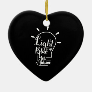 Ornamento De Cerâmica Mês de Conscientização do Autismo Apoie Ilumine de