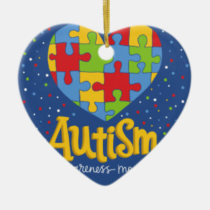 Ornamento De Cerâmica mês de conscientização sobre autismo