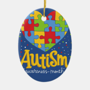 Ornamento De Cerâmica mês de conscientização sobre autismo