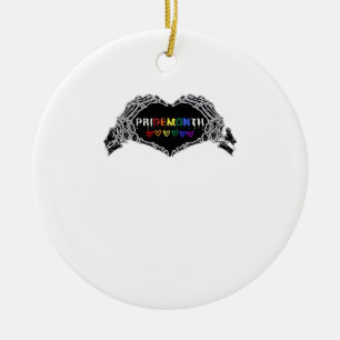 Ornamento De Cerâmica Mês Skeleton Heart Mãos LGBTQIA