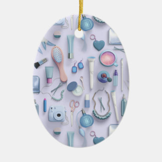 Ornamento De Cerâmica Mesa azul da vaidade