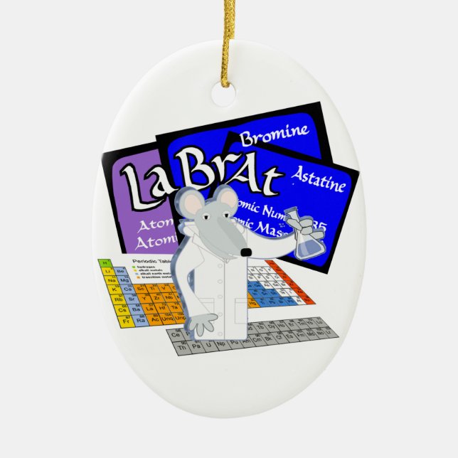 ORNAMENTO DE CERÂMICA MESA PERIÓDICA DO LABORATÓRIO DE RAT LAB (Frente)