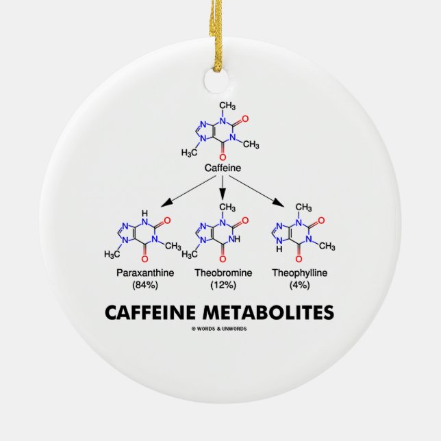 Ornamento De Cerâmica Metabolitos da cafeína (química da molécula da (Traseira)