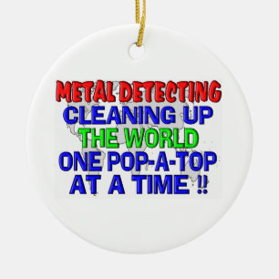 Ornamento De Cerâmica Metal que detecta limpando o mundo (Pop-UM-Parte