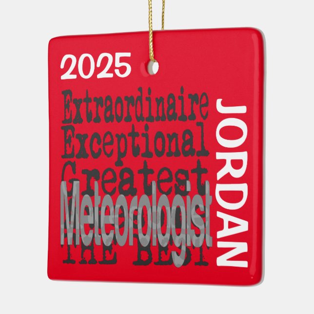 Ornamento De Cerâmica Meteorologista Extraordinário PERSONALIZADO (Esquerda)