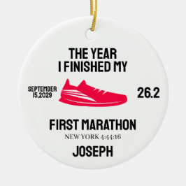 Ornamento De Cerâmica Meu 1º Maratonista de Maratona Correndo