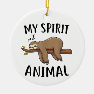 Ornamento De Cerâmica Meu Animal Espiritual Presente Divertido de Pregui