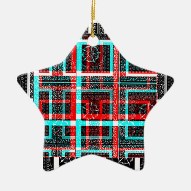 Ornamento De Cerâmica Meu Design de Maze Quadrado (Frente)