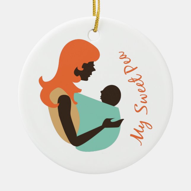 Ornamento De Cerâmica Meu doce ervilha (Frente)