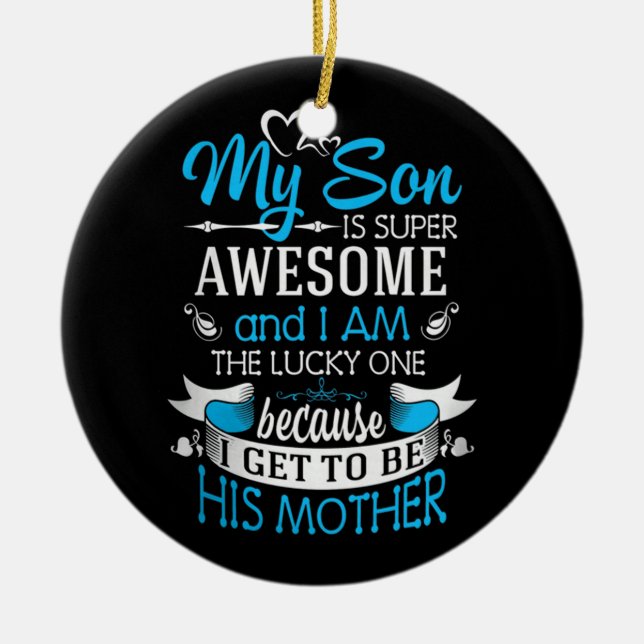 Ornamento De Cerâmica Meu filho é super incrível (Frente)