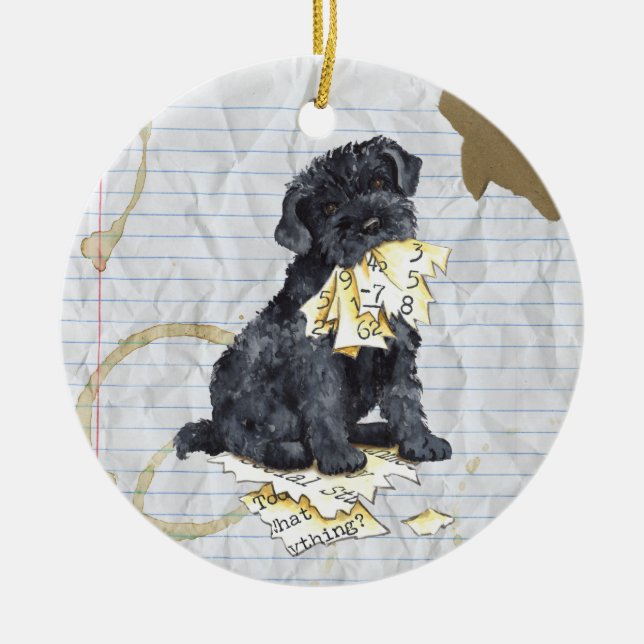 Ornamento De Cerâmica Meu Kerry Comeu Meu Plano de Lição (Frente)