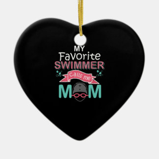 Ornamento De Cerâmica Meu Nadador Favorito Me Chama Mãe Nadação Engraçad