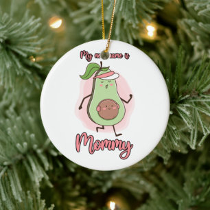 Ornamento De Cerâmica Meu Novo Nome É Mamãe