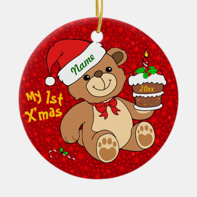 Ornamento De Cerâmica Meu ø Natal (Frente)