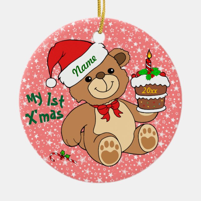 Ornamento De Cerâmica Meu ø Natal (Frente)