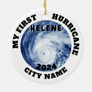 Ornamento De Cerâmica Meu Primeiro Furacão Helene Custom City Name