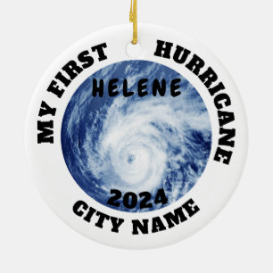 Ornamento De Cerâmica Meu Primeiro Furacão Helene Custom City Name