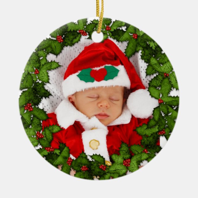 Ornamento De Cerâmica Meu Primeiro Natal (Frente)