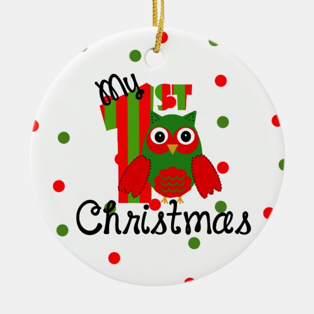Ornamento De Cerâmica Meu primeiro Natal (Frente)