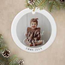 Meu Primeiro Natal Bebê Foto Personalizada Moderna