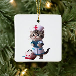 Ornamento De Cerâmica Meu Primeiro Natal como Enfermeira Enfermeira de