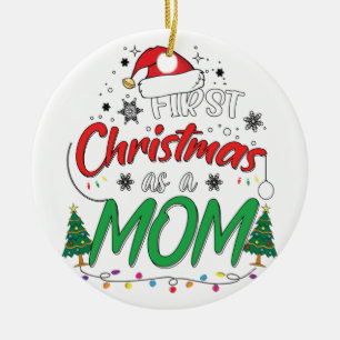 Ornamento De Cerâmica Meu Primeiro Natal Como Mãe Nova Mamãe Engraçad