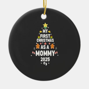 Ornamento De Cerâmica Meu Primeiro Natal como Mamãe 2025 Natal