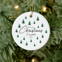 Ornamento De Cerâmica Meu Primeiro Natal Foto Moderna Elegante