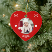 Meu Primeiro Natal Personalizado Foto de Bebê Eleg