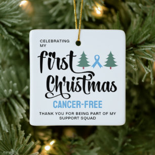 Ornamento De Cerâmica MEU PRIMEIRO NATAL Sem Cancer, Obrigado