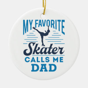 Ornamento De Cerâmica Meu Skating Favorito Me Chama Pai Figura Skating
