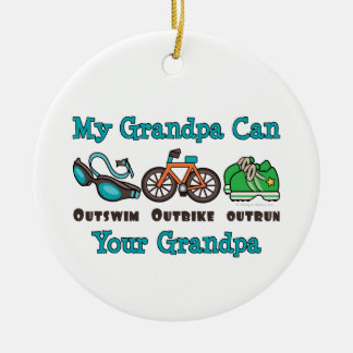 Ornamento De Cerâmica Meu vovô pode Outswim o Triathlon Outrun Outbike