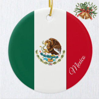 Ornamento De Cerâmica Mexico Christmas Ornament, Mexican Flag