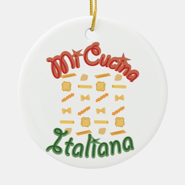 Ornamento De Cerâmica Mi Cucina Italiana (Frente)