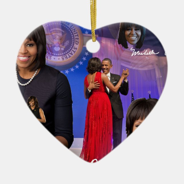 Ornamento De Cerâmica Michelle Obama (Frente)