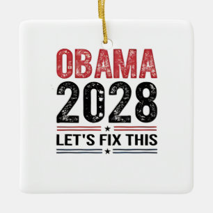 Ornamento De Cerâmica Michelle Obama para o Presidente Obama 2028
