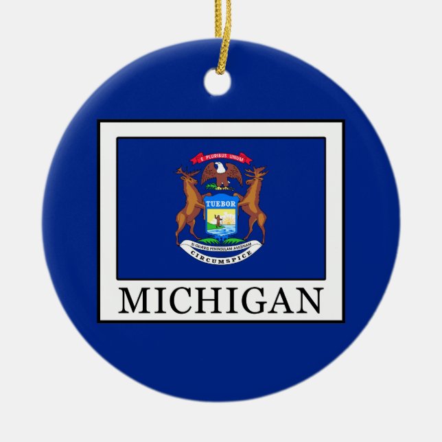 Ornamento De Cerâmica Michigan (Frente)