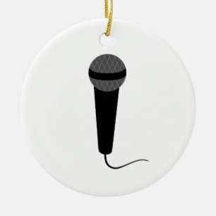 Ornamento De Cerâmica Microfone preto
