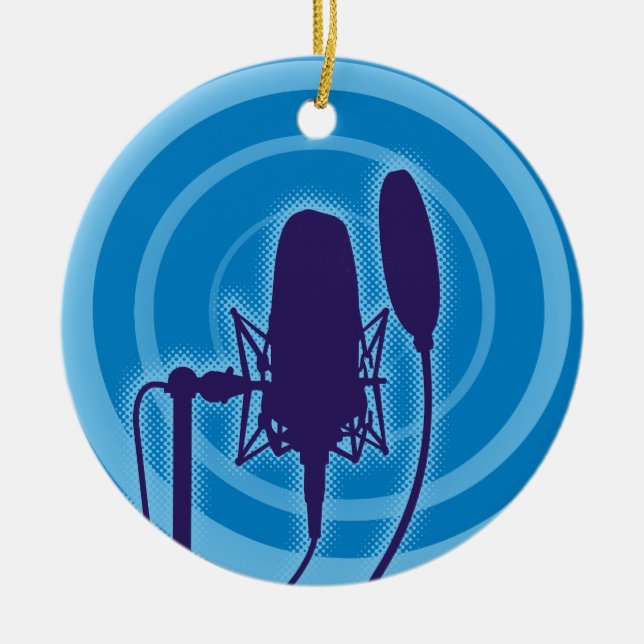 Ornamento De Cerâmica Microfone Studio (Frente)