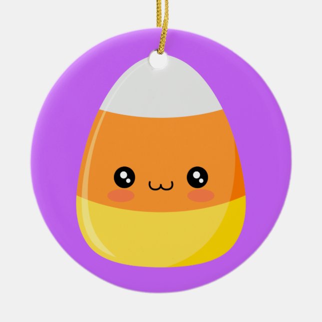 Ornamento De Cerâmica Milho de doces do Dia das Bruxas (Frente)