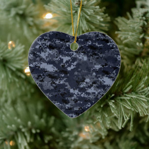 Ornamento De Cerâmica Miliatry Blue Camouflage Porcelain Cornament