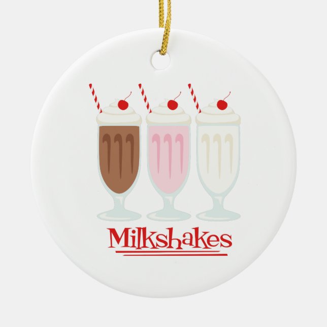 Ornamento De Cerâmica Milkshakes (Frente)